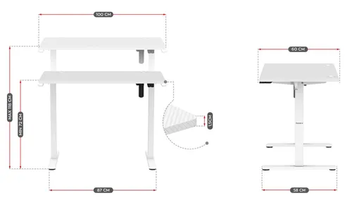 Biurko gamingowe HUZARO Hero 7.9 Biały