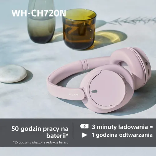 Słuchawki bezprzewodowe Sony WH-CH720N ANC Nauszne Bluetooth 5.2 Różowy
