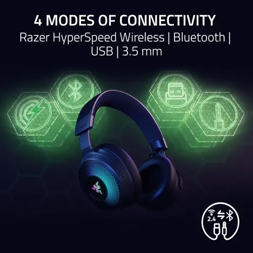 Słuchawki bezprzewodowe z mikrofonem Razer Kraken V4 Pro Nauszne Czarny