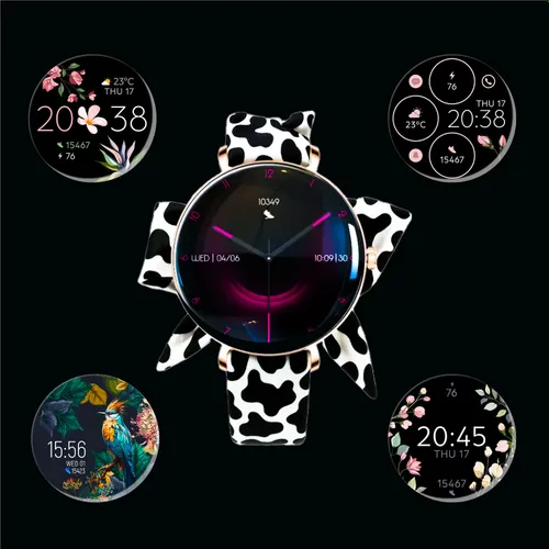 Smartwatch FOREVER SB-370 Lucca Różowe złoto + Pasek łaciaty