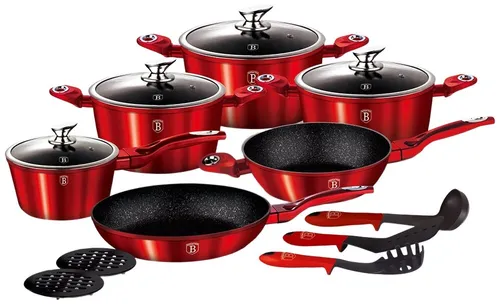 Zestaw garnków BERLINGER HAUS Metallic Burgundy BH-1226NN (15 elementów)