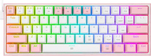 Klawiatura mechaniczna Redragon K617 Fizz RGB Biało-różowy