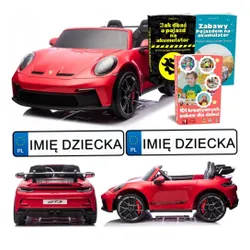 Samochód Na Akumulator Dla 2 Dzieci Porsche 911 Gt3 24V Eva LED 2 Silniki