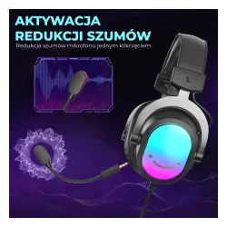 Słuchawki przewodowe z mikrofonem Fifine AmpliGame H16 Nauszne Czarny