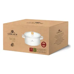 Garnek GERLACH Natur Enamel 20 cm Biały
