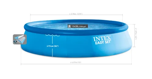 Basen ogrodowy rozporowy Easy Set 457x107 cm zestaw z pompą i wyłącznikiem różnicowym INTEX 26166GN