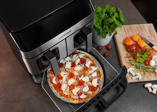 Air Fryer Frytkownica beztłuszczowa CONCEPT Pizza Trio FR9000 18.5 l z podwójnym koszem + szuflada do pieczenia
