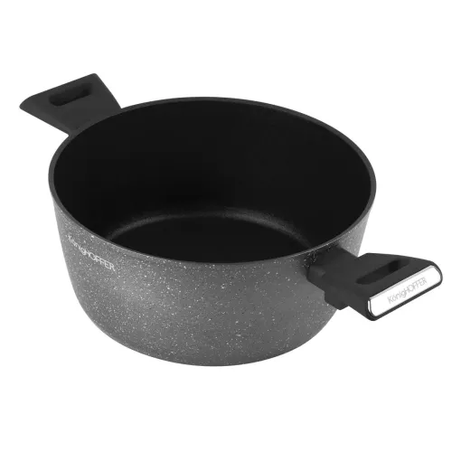 Garnek na indukcję z powłoką marmurową i pokrywką Konighoffer Grigio 3,9 l