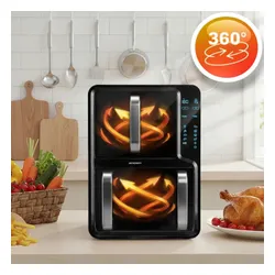 Air Fryer Frytkownica beztłuszczowa BERDSEN BD-664 12l z podwójnym koszem i okienkiem do obserwacji postępów gotowania