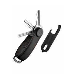 Zestaw Orbitkey - organizer do kluczy Crazy Horse Leather + Multitool V2 - black / orange stitching