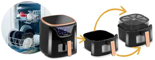 Frytkownica beztłuszczowa Air Fryer BERDSEN BD-652 5l Czarno-złoty