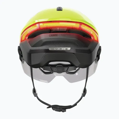Kask rowerowy z kierunkowskazami ABUS Hyp-e Ace signal yellow