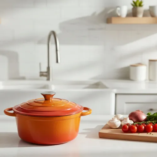 Garnek żeliwny HAGE DQ26 5L Pomarańczowy