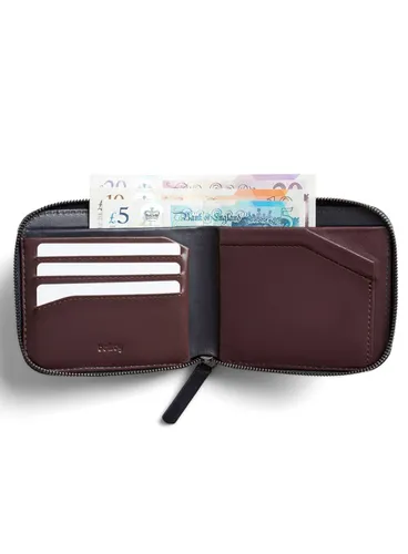 Bellroy leather Zip Wallet RFID - глубокий сливовый