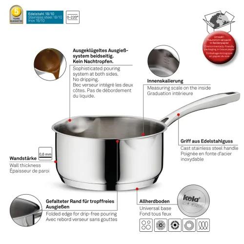 KELA Flavoria 1,3 l - rondel ze stali nierdzewnej