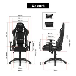 Fotel GAMVIS Expert Czarny (białe elementy)