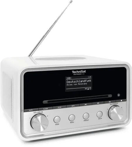 Radioodbiornik TechniSat DigitRadio 586 Radio FM DAB+ Internetowe Bluetooth Biało-srebrny