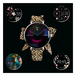 Smartwatch FOREVER SB-370 Lucca Różowe złoto + Pasek w panterkę