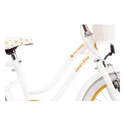 Rower dziecięcy SUN BABY Heart Bike 16 cali dla dziewczynki Biało-złoty