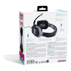 Słuchawki bezprzewodowe z mikrofonem Konix Boruto Gaming Headset dla konsol Nauszne Czarno-niebieski