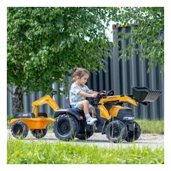 Falk Traktor Na Pedały Case Ce Z Koparką Ładowarką I Przyczepą 3-7 Lat