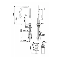 Bateria kuchenna KFA z filtrem BLUE S DUERO PURE STYLE 6623-313-22 Inox