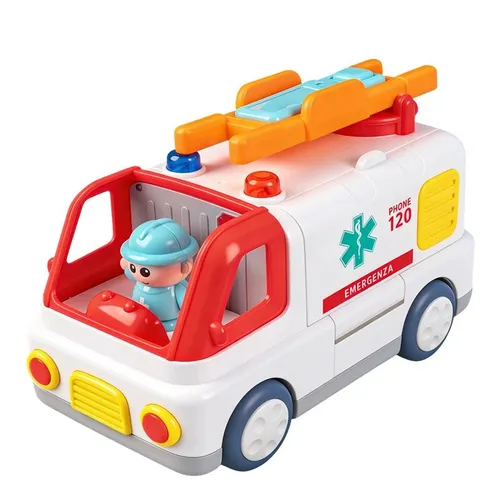 Interaktywna Edukacyjna Karetka Ambulans Światło Dźwięk Figurki 15 Melodii