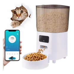 Dozownik Karmy NUXIE Miska Dla Psa Kota Podwójna Jedzenia Podajnik Automatyczny Wi-Fi