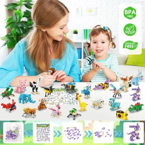 Upominki imprezowe dla dzieci 24 sztuki mini klocki do budowania zwierząt