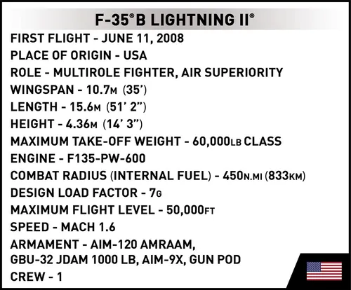 Конструктор COBI Armed Forces F-35B Lightning II 594 шт.