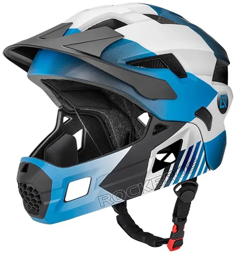 Kask rowerowy ROCKBROS TS-61 10110061002 Niebieski Full Face dla Dzieci z odkręcaną szczęką (rozmiar M)