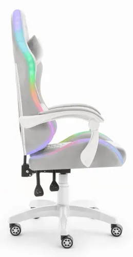 Fotel HELL'S CHAIR HC-1000 LED RGB Szaro-biały