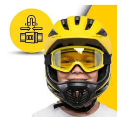 Kask XRIDER XRKFH004S Żółto-czarny Full Face dla Dzieci z odpinaną szczęką (rozmiar S)