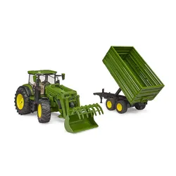 BRUDER Traktor John Deere 7R 350 z ładowaczem i przyczepą