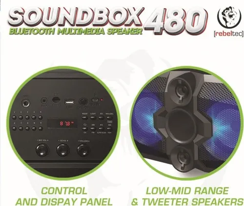 Rebeltec SoundBox 480 Hoparlörü Siyah (RBLGLO00037)