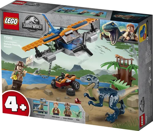 Конструктор Lego Jurassic World велоцираптор: на помощь биплану (75942)