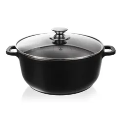 Garnek Granitowy z Pokrywką do Gotowania Duszenia Pieczenia 28 cm 7L Grande