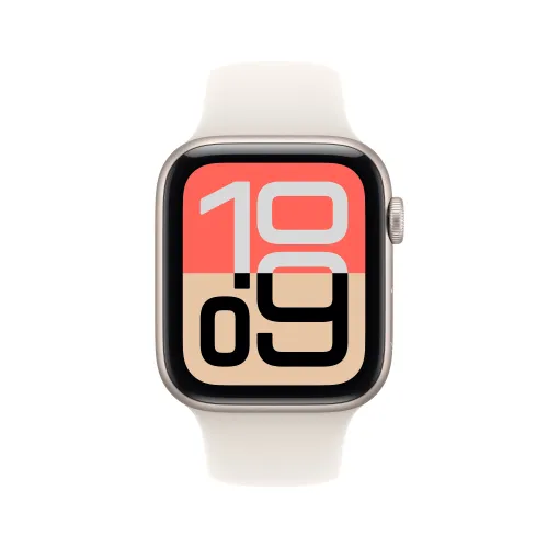 Apple Watch SE 3gen GPS koperta 40mm z aluminium Księżycowa poświata pasek sportowy Księżycowa poświata M/L