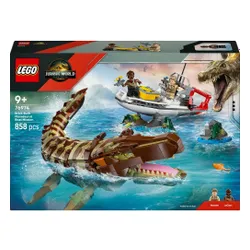 LEGO 76974 Jurassic World Misja na łodzi i model mozazaura