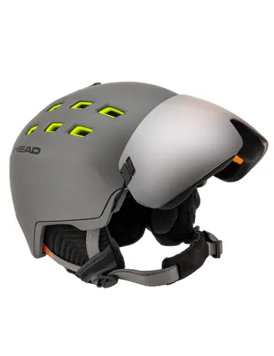 Kask narciarski męski z wbudowaną szybą HEAD RADAR anthracite/lime 2023 - Rozmiar - M/L