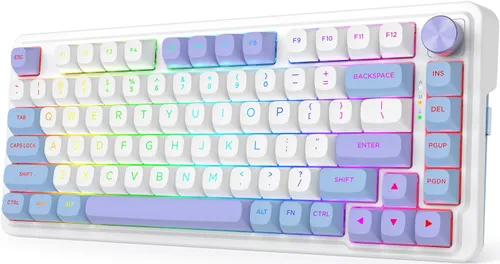 Klawiatura REDRAGON Ucal Max K673WBP RGB Hot Swap Manbo Switch Biało-fioletowo-niebieski