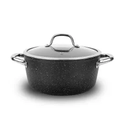 TESCOMA President Stone 4,5 l czarny - garnek aluminiowy z pokrywką