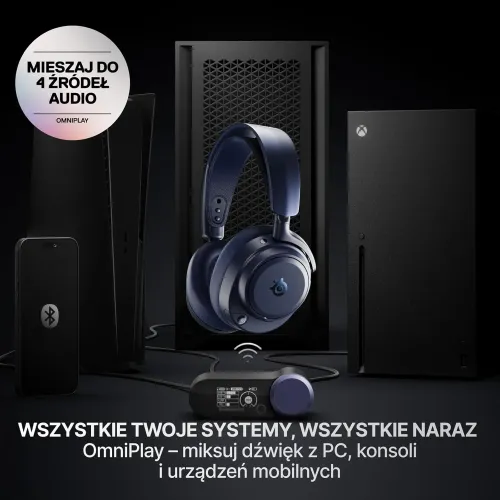 Słuchawki bezprzewodowe z mikrofonem SteelSeries Arctis Nova Pro Omni Nauszne Granatowy