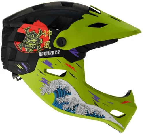 Kask KAMIKAZE Ronin Zielony Full Face (rozmiar S)