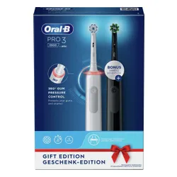 Oral-B Pro 3 3900 Duo Döner Diş Fırçası 2 adet Beyaz / Siyah