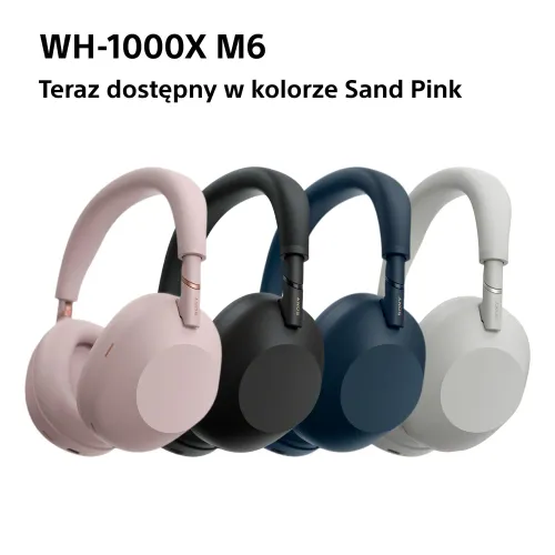 Słuchawki bezprzewodowe Sony WH-1000XM6 ANC Nauszne Bluetooth 5.3 Różowy