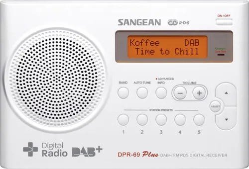 Radioodbiornik Sangean TRAVELLER 690 DPR-69 Radio FM DAB+ Biały