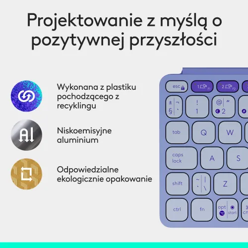 Klawiatura nożycowa Logitech Keys-To-Go 2 Fioletowy