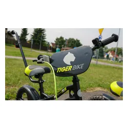 Rower dziecięcy SUN BABY Tiger Bike 12 cali dla chłopca Czarno-pomarańczowo-turkusowy