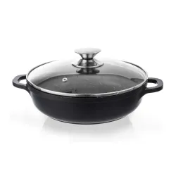 Patelnia granitowa nieprzywierająca z pokrywką GRANDE GRANITE PAN 24 cm